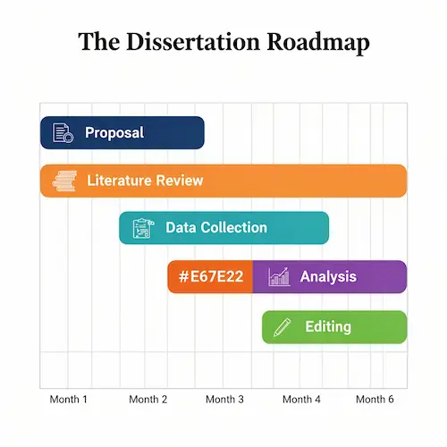 Timeline for writing a Master's dissertation.