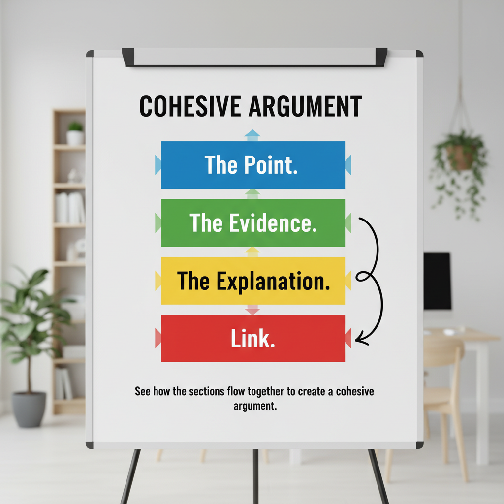 See how the sections flow together to create a cohesive argument