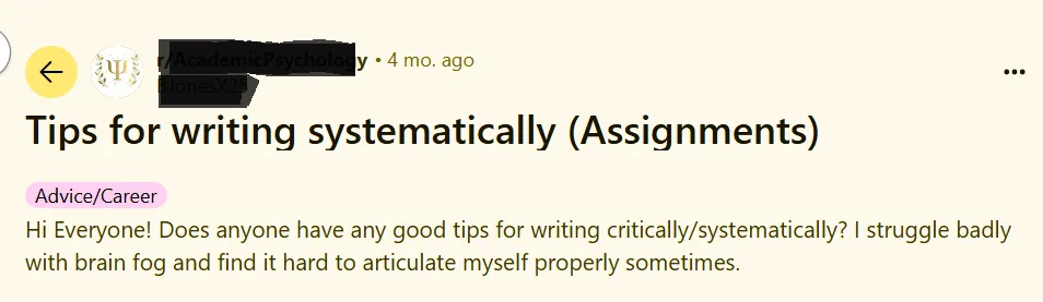 Students' struggle with writing systematic assignments