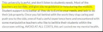 Student encountering issues in LLB (Hons) Law course on Whatuni