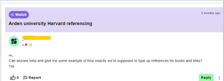 Student’s Query on The Student Room Regarding References