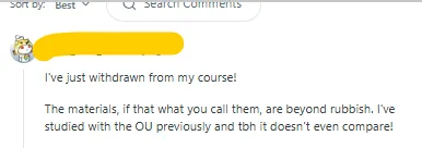 Student’s Comment On Reddit