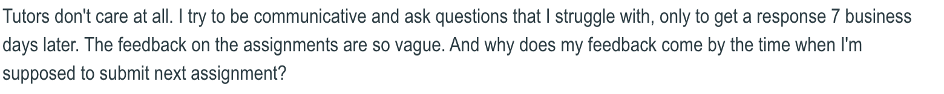 A student on Reddit shared his experience with tutor feedback.