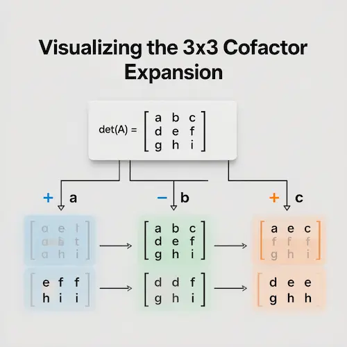 Flowchart 'Visualizing the 3x3 Cofactor Expansion