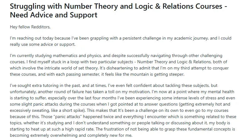 Student Struggling with Number Theory and Logic & Relations Courses