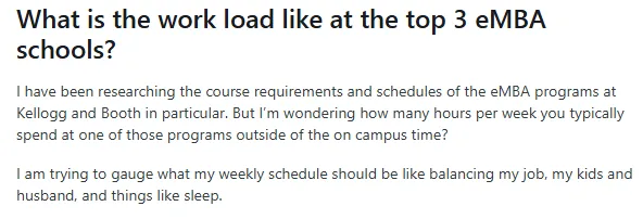 Student facing difficulty managing EMBA with work life