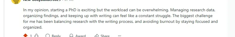 Student encountering issues in the Global DBA course on Reddit