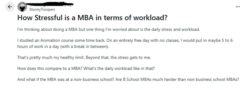 Student worried about starting MBA