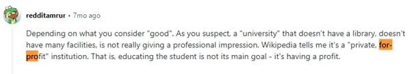 Student encountering issues in BA Business Management course on Reddit