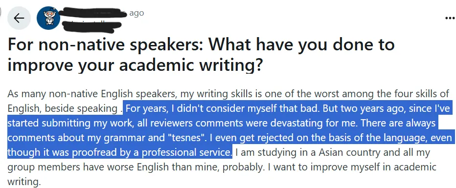 Student struggling to perfectly write academic writing