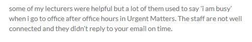 Student encountering issues in the absence of timely feedback in the LLB (HONS) Law course on Whatuni