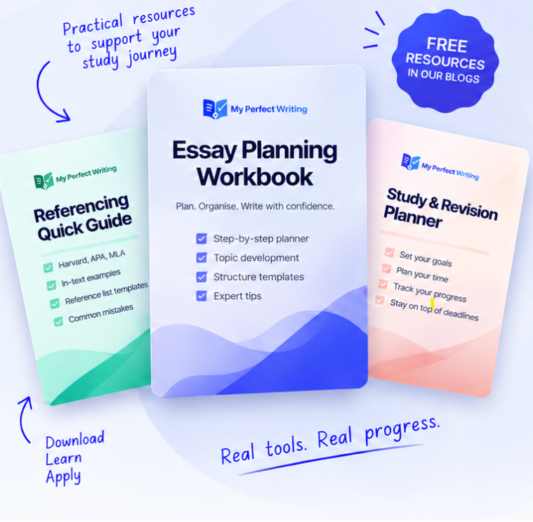 Free MPW PDF resources: an essay planning workbook, referencing quick guide and study and revision planner.